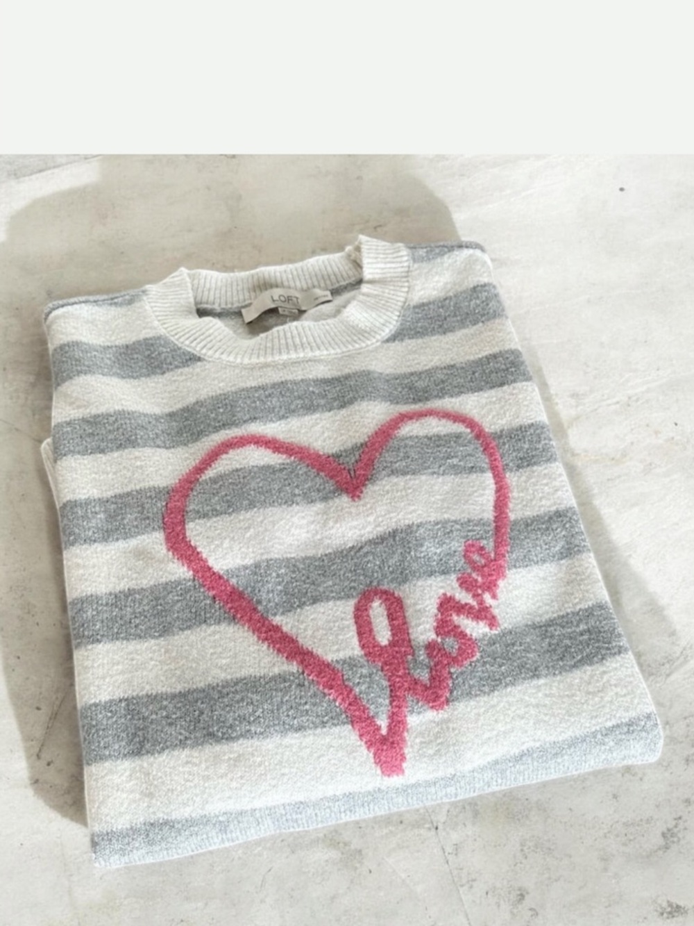 Loft • Striped Love Sweater • Size LP